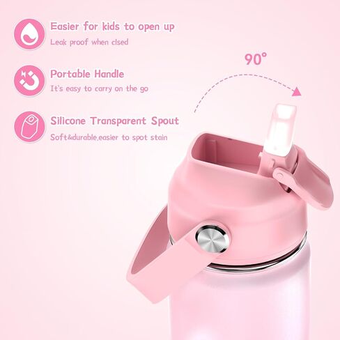 حقيبة ظهر للمدرسة Acesak Kids for Girls ، حقائب الظهر 4 في 1 في 1 أوقية مع زجاجة ماء معزولة 14 أوقية معزولة in Saudi Arabia