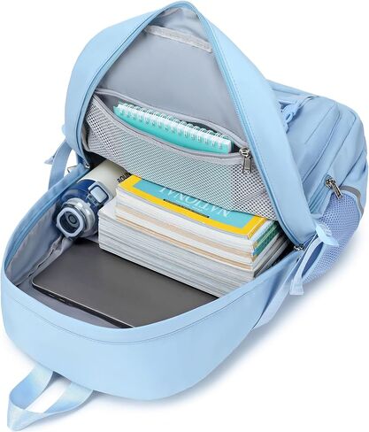 abshoo Big Student Backpack For School Teen Girls Middle High School Bookbag Elementary Backpacks with Lunch Bag (Light Blue) in Saudi Arabia