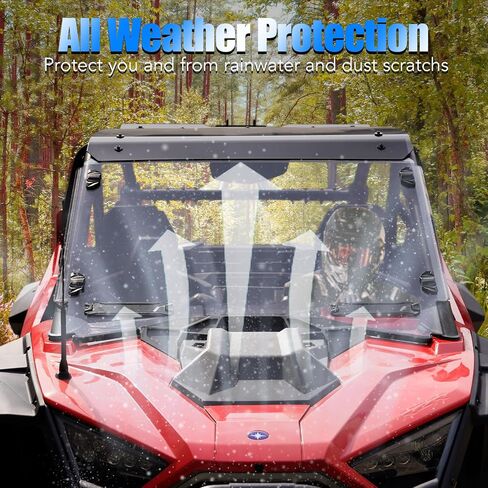 Vented Full Windshield for 2020 2021 2022 2023 2024 Polaris RZR PRO XP 4/RZR Turbo R Accessories, A & UTV PRO Clear Front Windshield Dustproof Durable Hard Coat Poly, Replace #‎2883756 in Saudi Arabia