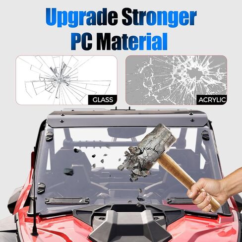 Vented Full Windshield for 2020 2021 2022 2023 2024 Polaris RZR PRO XP 4/RZR Turbo R Accessories, A & UTV PRO Clear Front Windshield Dustproof Durable Hard Coat Poly, Replace #‎2883756 in Saudi Arabia