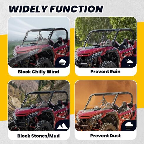 Hecasa 2-in-1 Flip الأمامية المقاومة للخدش الأمامية متوافقة مع Honda Talon 1000X 1000R/1000X-4 1000R-4 2019-2025 ملحقات UTV الزجاجية المغلفة الصلبة لمعظم قمم ناعمة أو صلبة in Saudi Arabia