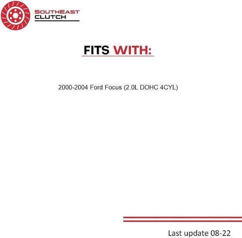 Clutch Kit Compatible With Focus Base SE S2 ZTS ZTW ZX3 ZX5 Sony Limited Edition Manual Mid High 2000-2004 2.0L L4 GAS DOHC Naturally Aspirated (07-164) in Saudi Arabia