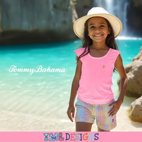 Tommy Bahama Girls Set 2 قطعة - Tank Top & Shorts - الزي الصيفي غير الرسمي للأطفال in Saudi Arabia