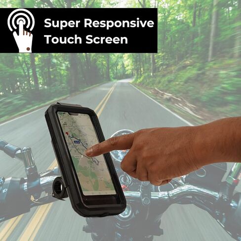 YELLOWFIN Fully Waterproof Handlebar Mobile Phone Mount Holder with 360° Rotation for Motorcycle | Bike | Scooter | Bicycle | Cycle Ideal for Maps and GPS Navigation(M18L-B1 Black) in Saudi Arabia