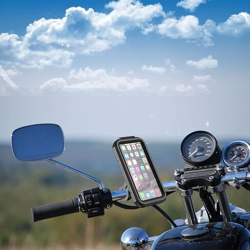 YELLOWFIN Fully Waterproof Handlebar Mobile Phone Mount Holder with 360° Rotation for Motorcycle | Bike | Scooter | Bicycle | Cycle Ideal for Maps and GPS Navigation(M18L-B1 Black) in Saudi Arabia