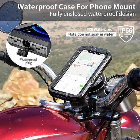 YELLOWFIN Fully Waterproof Handlebar Mobile Phone Mount Holder with 360° Rotation for Motorcycle | Bike | Scooter | Bicycle | Cycle Ideal for Maps and GPS Navigation(M18L-B1 Black) in Saudi Arabia