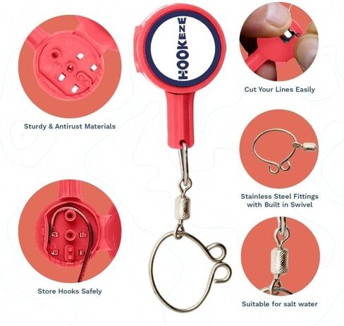 HOOK-EZE Fishing Knot Tying Tool, Fishing Gear for Tying Line to Fish Hooks, Nail Knot Tool for Bass & Fly Fishing, Fishing Accessories Cover Hook on Rod, Fishing Gifts for Men, Stocking Stuffer, 3Pcs in Kuwait
