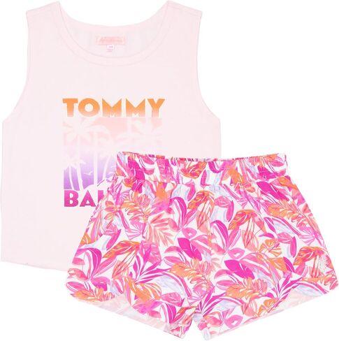 Tommy Bahama Girls Set 2 قطعة - Tank Top & Shorts - الزي الصيفي غير الرسمي للأطفال in Kuwait