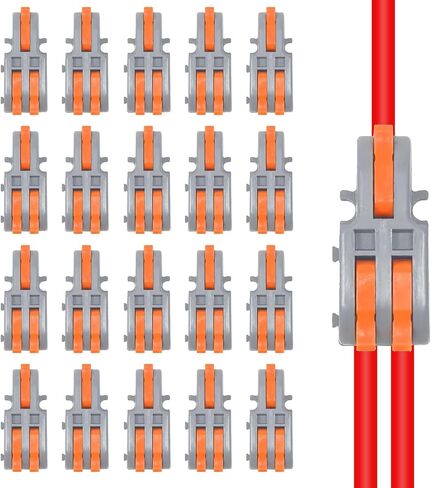 30Pcs Lever Wire Connectors, Quick Wiring Cable Connector Push-in Conductor Terminal Block 2 in 6 Out in Saudi Arabia