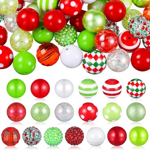 Sasylvia 100 Pcs 20 mm Bubblegum Rhinestone Beads Shine Disco Ball Plastic Chunky Loose Round Spacer Beads for Pen Jewelry Making DIY Craft Bracelet Supplies in Saudi Arabia