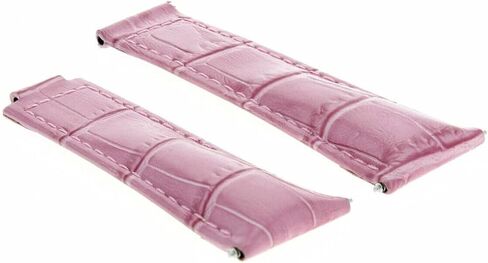 Ewatchparts 20mm Leather Watch Band Strap Compatible With Rolex Daytona 16518 16519 16520 Pink Short in Saudi Arabia