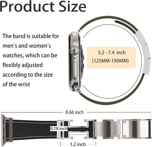 VickyPolee Leather Magnetic Watch Band (Black band + Silver Buckle) Compatible for Apple Watch Ultra Band 38mm 40mm 41mm 42mm Replacement Strap for men women iWatch Ultra SE Series 10/9/8/7/6/5/4/3/2/1 in Saudi Arabia