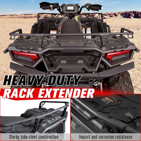 A & UTV PRO Front & Rear Rack Extender 4" for Polaris Sportsman XP 1000/850 2017-2023, Heavy Duty Steel Luggage Rack Extender Storage Accessories, Replace OEM # 2882022, 2882023, Black, Set of 2 in Saudi Arabia