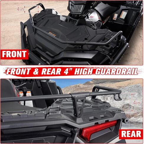 A & UTV PRO Front & Rear Rack Extender 4" for Polaris Sportsman XP 1000/850 2017-2023, Heavy Duty Steel Luggage Rack Extender Storage Accessories, Replace OEM # 2882022, 2882023, Black, Set of 2 in Saudi Arabia