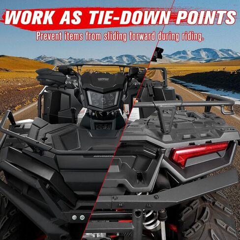 A & UTV PRO Front & Rear Rack Extender 4" for Polaris Sportsman XP 1000/850 2017-2023, Heavy Duty Steel Luggage Rack Extender Storage Accessories, Replace OEM # 2882022, 2882023, Black, Set of 2 in Saudi Arabia