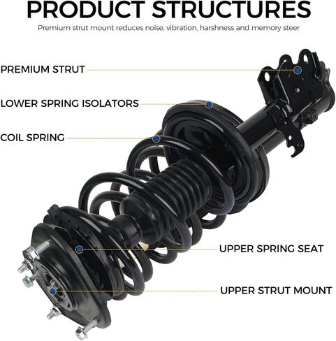 POROD 172358 172357 دعامات امتصاص الصدمات متوافقة مع Toyota Prius 2004 2005 2006 2007 2009 ، W/Coil Spring Assembly الجبهة اليمنى واليمين in Saudi Arabia