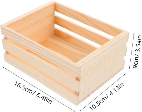Cabilock Wooden Storage Case Storage Storage Basking Small Wood Crate Vintage Style Office منظم in Kuwait