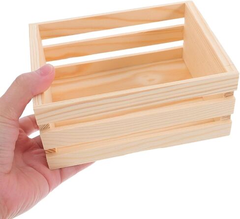 Cabilock Wooden Storage Case Storage Storage Basking Small Wood Crate Vintage Style Office منظم in Kuwait