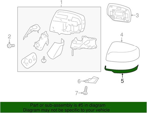 Subaru Right Passenger Lower Cover Paner Mirror 2015-2021 WRX & STI 91054VA201 2015-2017 Crosstrek 2015-2016 Impreza Genuine OEM in Kuwait
