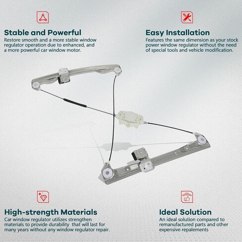 FINDAUTO Power Window Regulator Front Right Passenger Side fit for 2006-2012 for Ford Fusion 740-141 Window Regulator Assembly Without Motor in Saudi Arabia