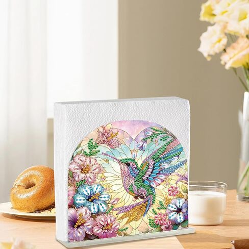 Diamond Painting Napkin Holder Diamond Art Napkin Holder Diamond Painting Kits for Adults Paper Napkin Holder Diamond Art Kits Acrylic Napkin Holder Gem Art Cocktail Napkin Holder Owl in Kuwait