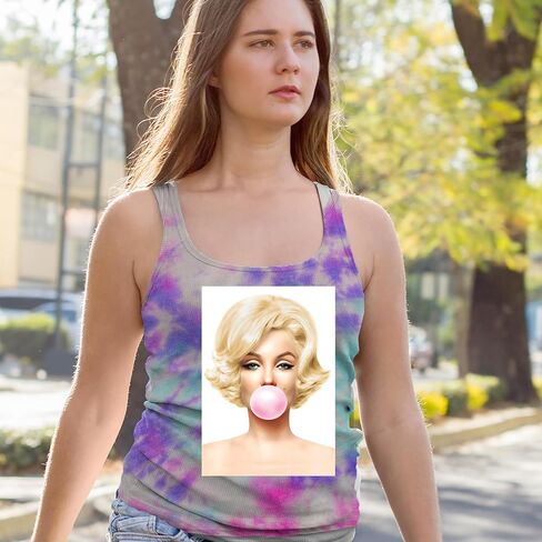 Ms. Monroe Pink Bubble Gum American Icon Racerback Tank Top for Women, Soft, Flattering Fit in Saudi Arabia