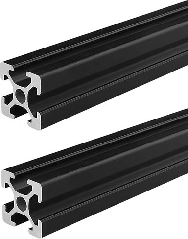 2 Pack 2020 V Slot Black Aluminum Extrusion 59.06 inch / 1500mm Length, Extruded Aluminum 20mm x 20mm 20 Series V Type Profiles Anodized European Standard Linear Rail Frame 2Pcs in Saudi Arabia