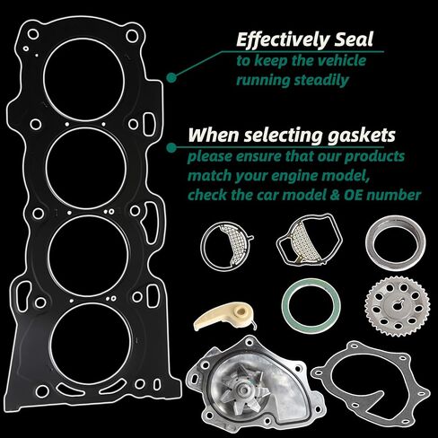 Head Gasket Bolts Set+Timing Chain Kit+Water Pump for xB 11,for Toyota Matrix/Corolla 09,for RAV4 04-08,for Highlander 06-07,for Camry 07-09 2.4L L4 OE#HS26323PT ES72249-2 CTKTO44 AW9414 in Saudi Arabia