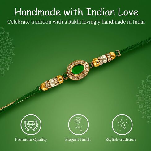 Handmade Rakhi for Brother – Traditional Indian Rakhi for Brother with Elegant Design – Unique Gift for Rakshabandhan Festival – Celebrate Bond of Love with Best Rakhi in Saudi Arabia