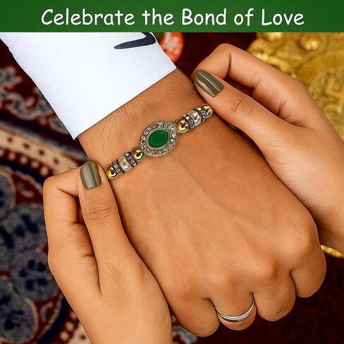Handmade Rakhi for Brother – Traditional Indian Rakhi for Brother with Elegant Design – Unique Gift for Rakshabandhan Festival – Celebrate Bond of Love with Best Rakhi in Saudi Arabia