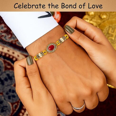 Handmade Rakhi for Brother – Traditional Indian Rakhi for Brother with Elegant Design – Unique Gift for Rakshabandhan Festival – Celebrate Bond of Love with Best Rakhi in Saudi Arabia