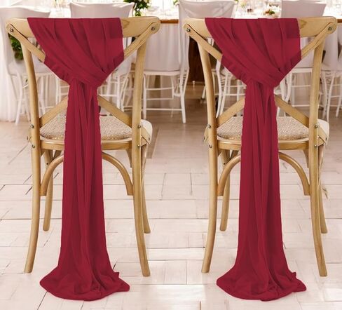 MDS pack of 50 Chiffon chair sashes bows for wedding Events Supplies, Decorations for Birthday Parties, Graduations, Engagements, Chair sashes fits Banquet chair cover tie backs band - Dusty Rose in Kuwait