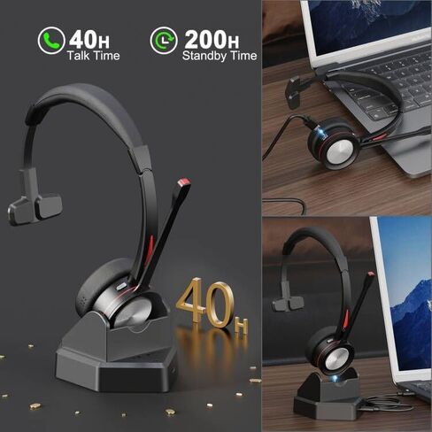 سماعة رأس USB مع ميكروفون لإلغاء الضوضاء لمكتب مركز الاتصال، سماعة رأس للكمبيوتر الشخصي لأجهزة الكمبيوتر المحمول MAC للأعمال والهواتف الرقمية ومؤتمرات الفيديو Skype Zoom Teams Chat Dragon Nuance التعرف على الصوت in Saudi Arabia