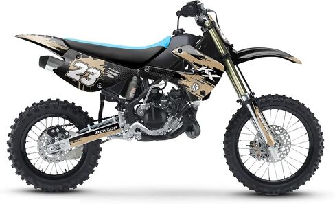 مجموعة الرسومات لـ Kawasaki KX 85 (2001-2013) سلسلة Splash Tan 09 Mil-Dirt Bike Custom Racing Deacals Stickers Kit ، No-Plastics in Kuwait