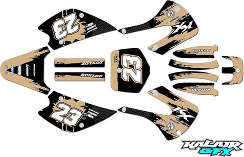 مجموعة الرسومات لـ Kawasaki KX 85 (2001-2013) سلسلة Splash Tan 09 Mil-Dirt Bike Custom Racing Deacals Stickers Kit ، No-Plastics in Kuwait