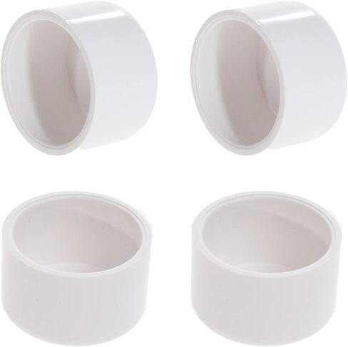 PVC Pipe End Cap Fitting 10 Pcs Furniture Grade PVC Pipe Plug Socket Fittings for Build PVC Furniture DIY Garden Shelf (10, 3/4") in Saudi Arabia