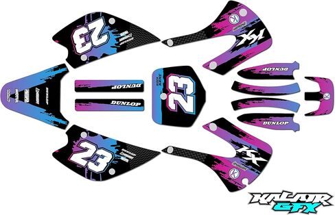 مجموعة الرسومات لـ Kawasaki KX 85 (2001-2013) سلسلة Splash Tan 09 Mil-Dirt Bike Custom Racing Deacals Stickers Kit ، No-Plastics in Kuwait