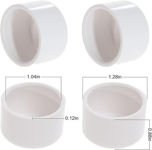 PVC Pipe End Cap Fitting 10 Pcs Furniture Grade PVC Pipe Plug Socket Fittings for Build PVC Furniture DIY Garden Shelf (10, 3/4") in Saudi Arabia
