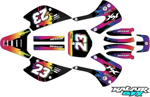 مجموعة الرسومات لـ Kawasaki KX 85 (2001-2013) سلسلة Splash Tan 09 Mil-Dirt Bike Custom Racing Deacals Stickers Kit ، No-Plastics in Kuwait
