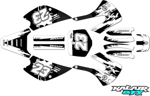 مجموعة الرسومات لـ Kawasaki KX 85 (2001-2013) سلسلة Splash Tan 09 Mil-Dirt Bike Custom Racing Deacals Stickers Kit ، No-Plastics in Kuwait