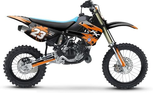 مجموعة الرسومات لـ Kawasaki KX 85 (2001-2013) سلسلة Splash Tan 09 Mil-Dirt Bike Custom Racing Deacals Stickers Kit ، No-Plastics in Kuwait