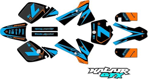Graphics Kit for KTM 65SX SX65 (2002-2008) Bold Series Orange-Cyan 21 Mil-Dirt Pit Bike Motorcycle Stickers,Dirtbike Racing Decal Automotive Motocross Accessories no Plastics in Saudi Arabia