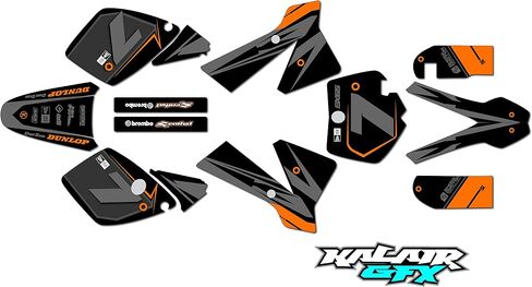 Graphics Kit for KTM 65SX SX65 (2002-2008) Bold Series Orange-Cyan 21 Mil-Dirt Pit Bike Motorcycle Stickers,Dirtbike Racing Decal Automotive Motocross Accessories no Plastics in Saudi Arabia