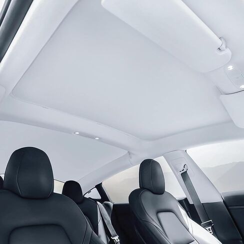 Roof Sunshade for Tesla Model 3 2018-2024 2025 Highland Glass Sunroof Shade Window Insulation UV & Heat Protection Double-Layer Sun Shade Beige (Produced from China) in Kuwait