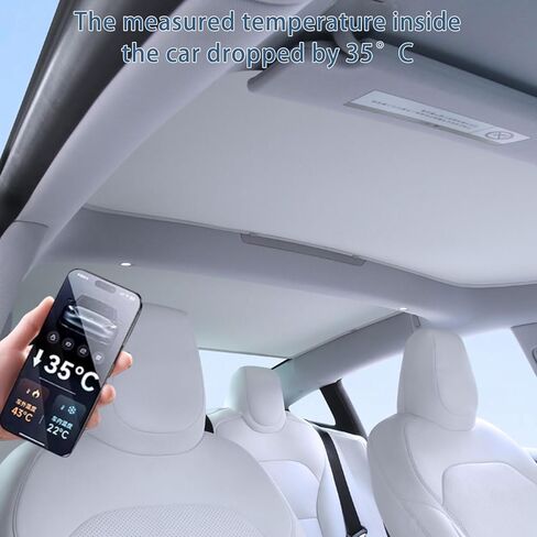 Roof Sunshade for Tesla Model 3 2018-2024 2025 Highland Glass Sunroof Shade Window Insulation UV & Heat Protection Double-Layer Sun Shade Beige (Produced from China) in Kuwait