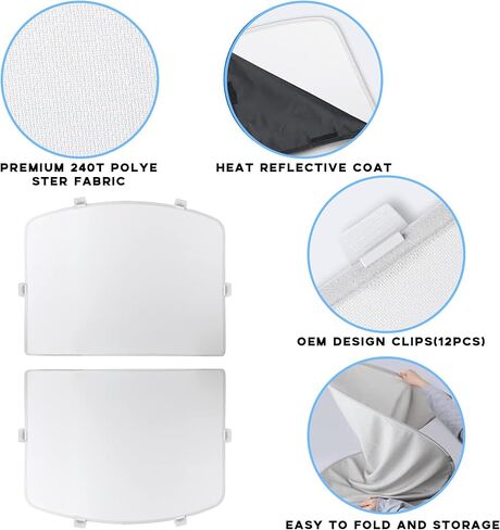 Roof Sunshade for Tesla Model 3 2018-2024 2025 Highland Glass Sunroof Shade Window Insulation UV & Heat Protection Double-Layer Sun Shade Beige (Produced from China) in Kuwait