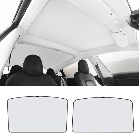 Roof Sunshade for Tesla Model 3 2018-2024 2025 Highland Glass Sunroof Shade Window Insulation UV & Heat Protection Double-Layer Sun Shade Beige (Produced from China) in Kuwait