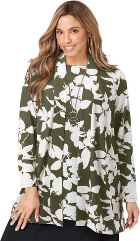 Jessica London Women's Plus Size Stretch Knit Open Front Knit Topper in Saudi Arabia
