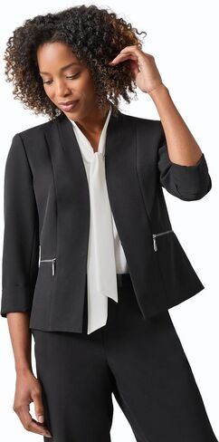 Kasper Women's Petite Cardigan-Style Blazer with Rolled Cuff Sleeves in Saudi Arabia
