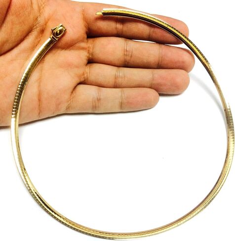 Jewelry Affairs Two Tone Reversible Omega Chain Necklace In 14k Yellow Gold And Sterling Silver, 4mm in Saudi Arabia
